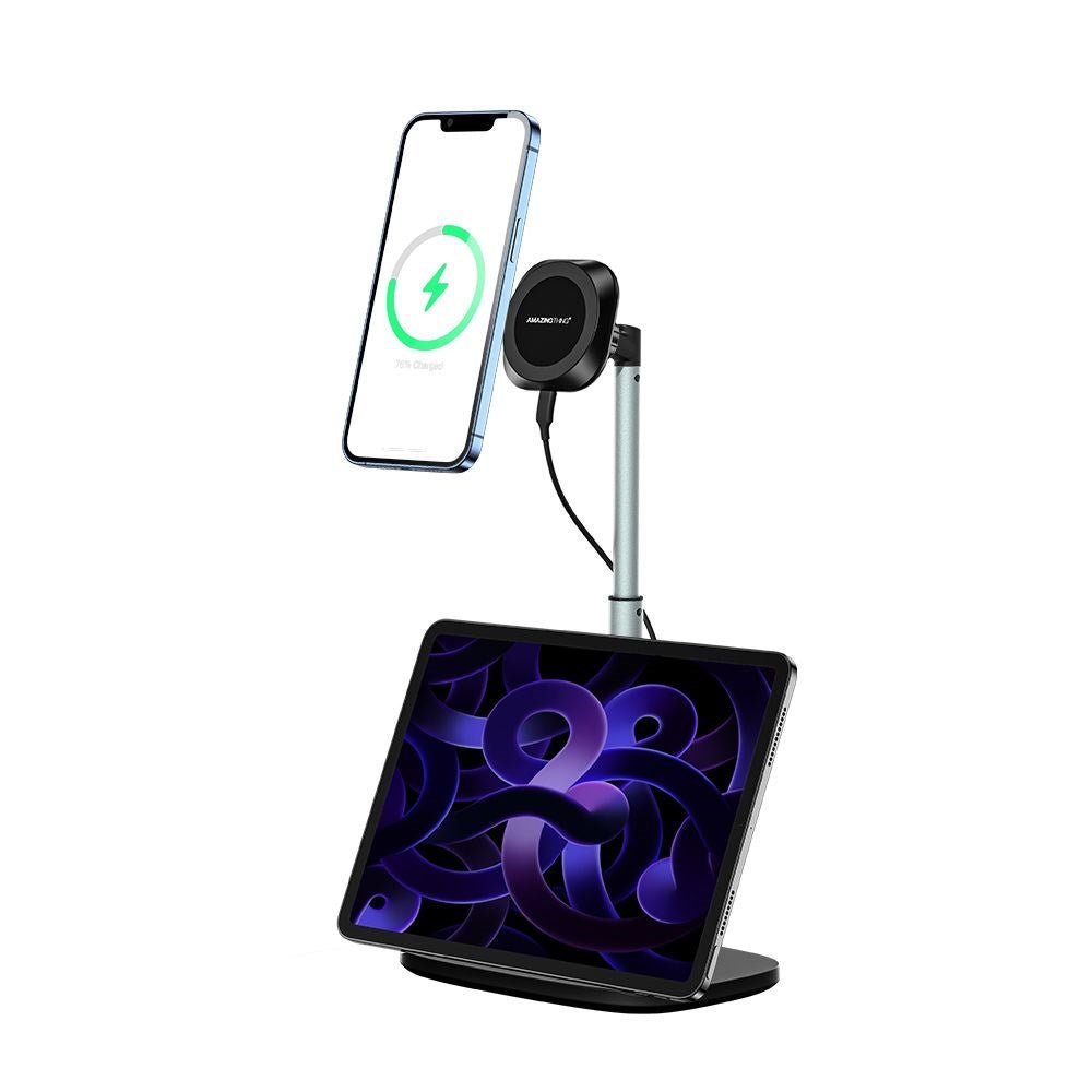 AMAZINGthing - Speed Max - Universal Magnetic MagSafe 15W Wireless Charging Desktop Stand - Black - Tech Access Unclassified