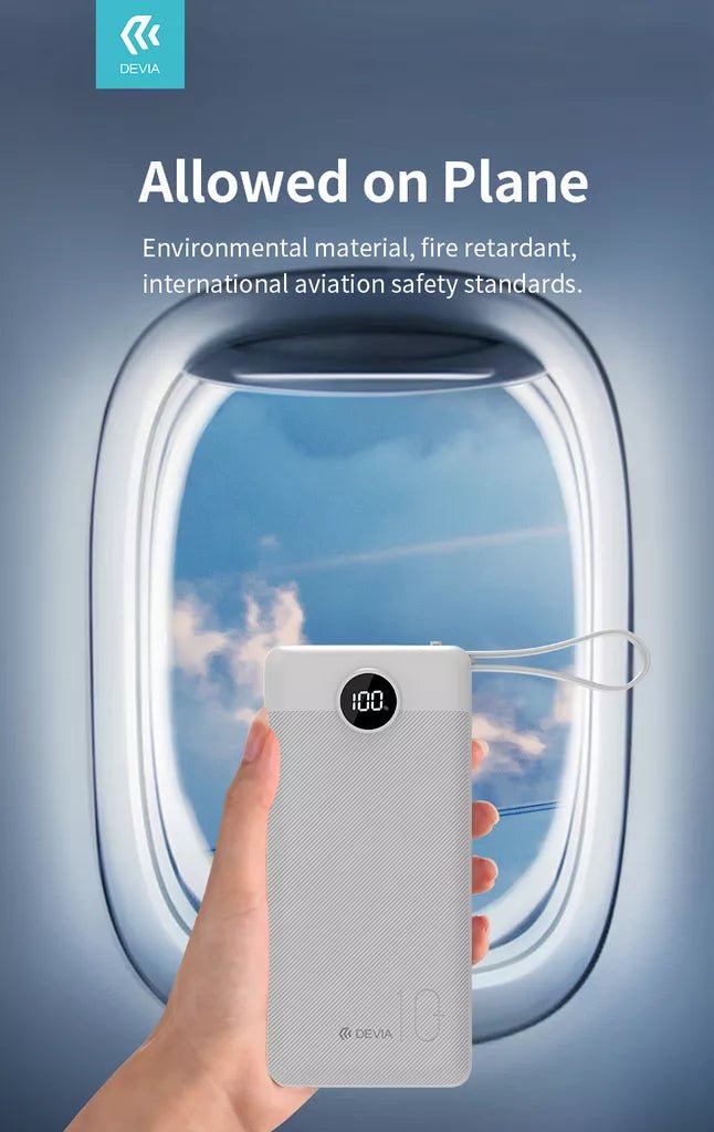 Devia - 10,000mAh 22.5W PD Powerbank & USB, Lightning, MicroUSB & Type C Cable - White - Tech Access Unclassified