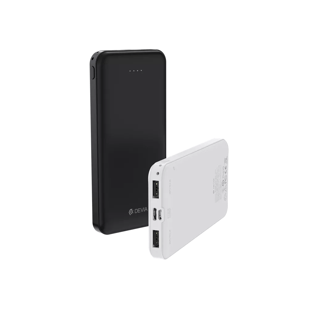 Devia - 10,000mAh Kintone Dual Port LED Indicator Powerbank - Black - Tech Access Unclassified