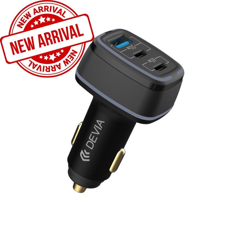 Devia - 115W (65w, 50w) Power Delivery Dual USB - C USB Port Car Adapter - Black - Tech Access Unclassified