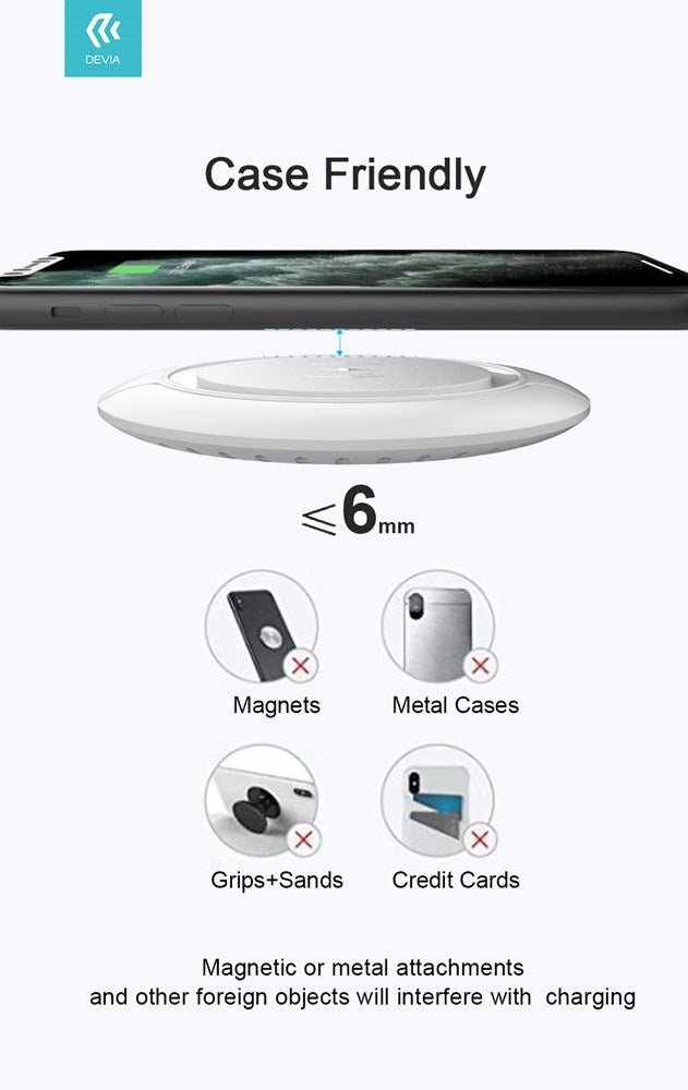 Devia - 15W Wireless Ultra Thin Charging Pad - Black - Tech Access Unclassified