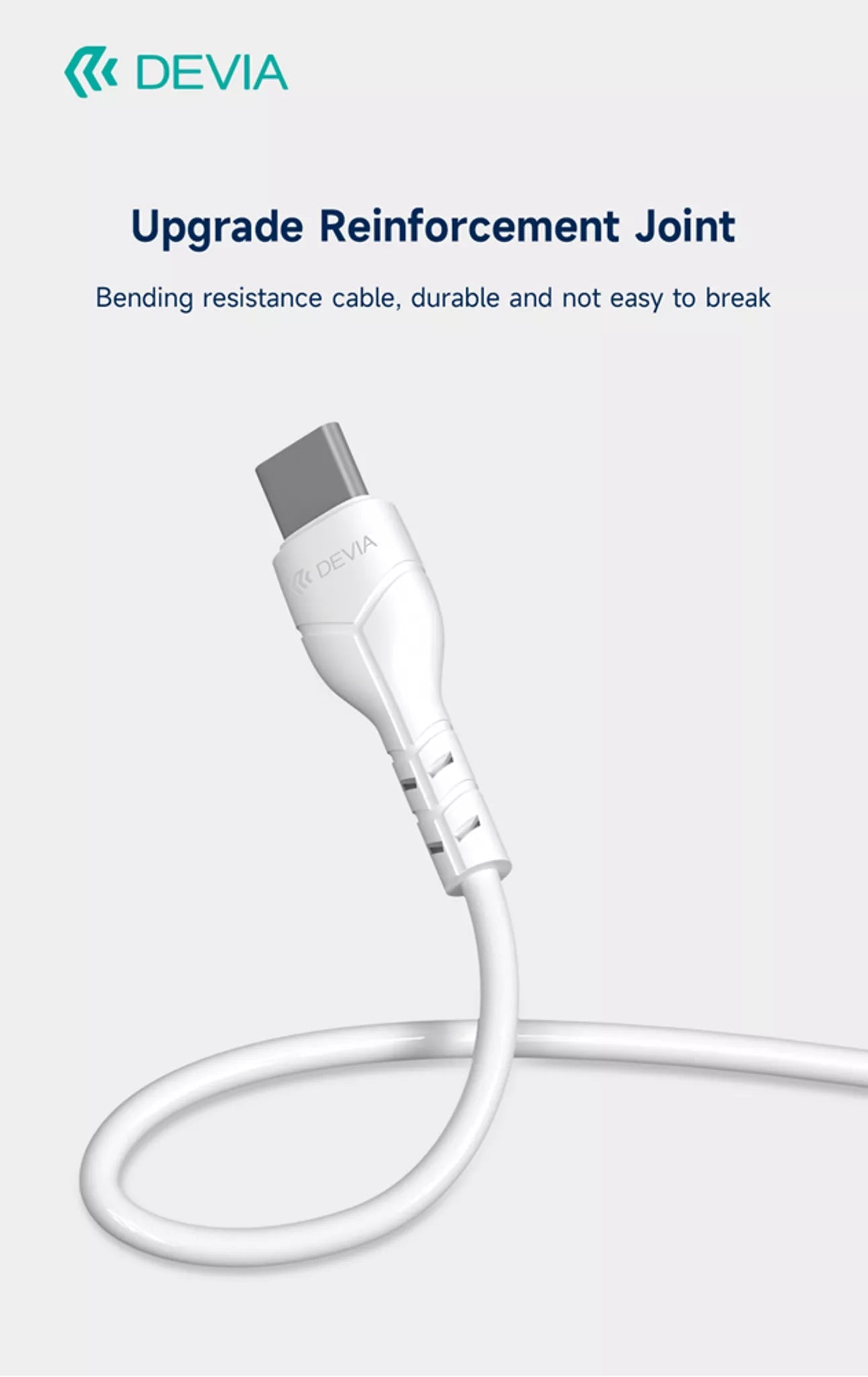 Devia - 2.4A Dual USB Plug & 1m Type C Cable - White - Tech Access Unclassified