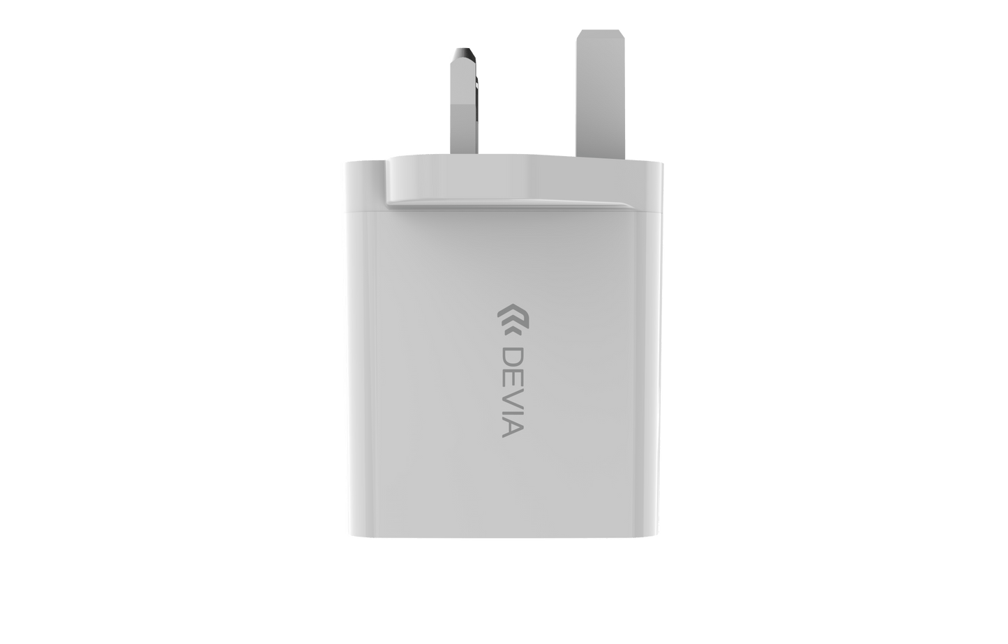 Devia - 65W GaN Type C PD & QC4.0 3 - Pin UK Mini Charging Plug - White - Tech Access Unclassified