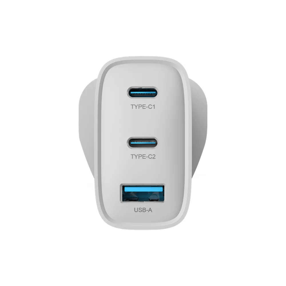 Devia - 65W GaN Type C PD & QC4.0 3 - Pin UK Mini Charging Plug - White - Tech Access Unclassified
