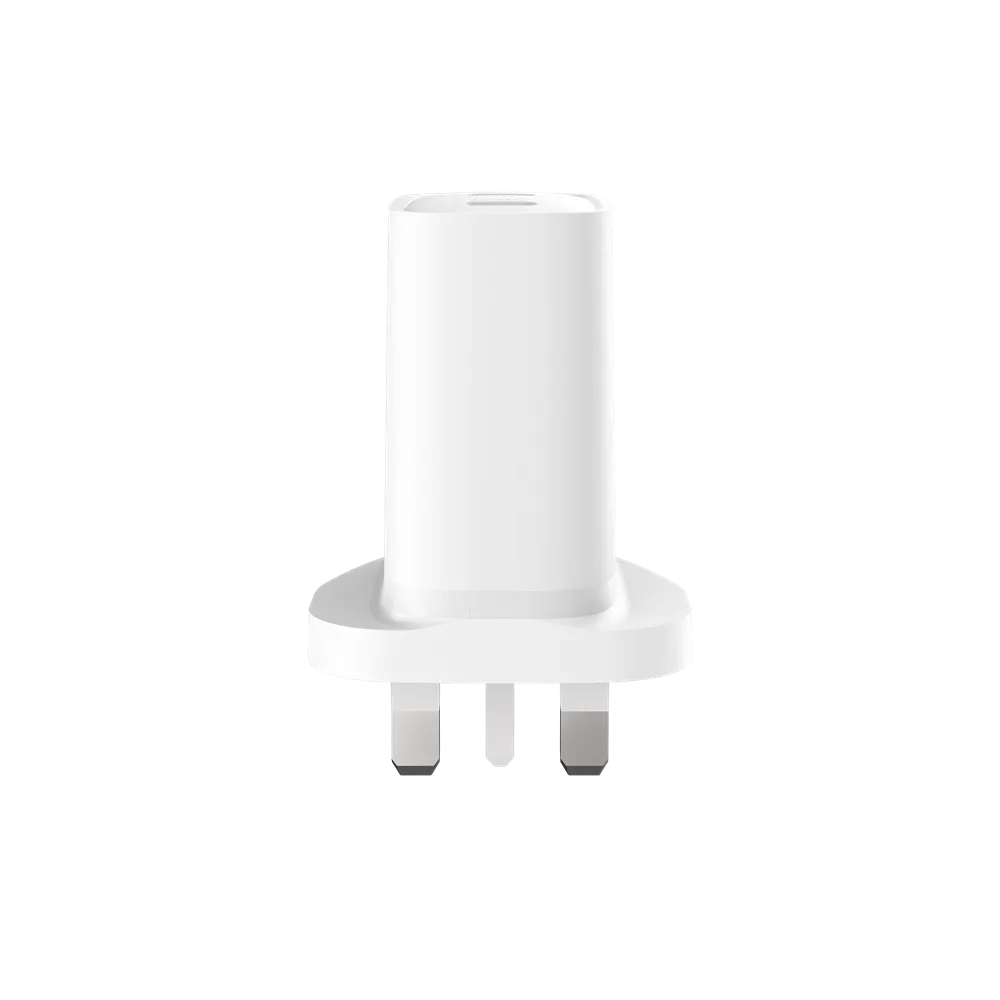 Devia - 65W GaN Type C PD & QC4.0 3 - Pin UK Mini Charging Plug - White - Tech Access Unclassified