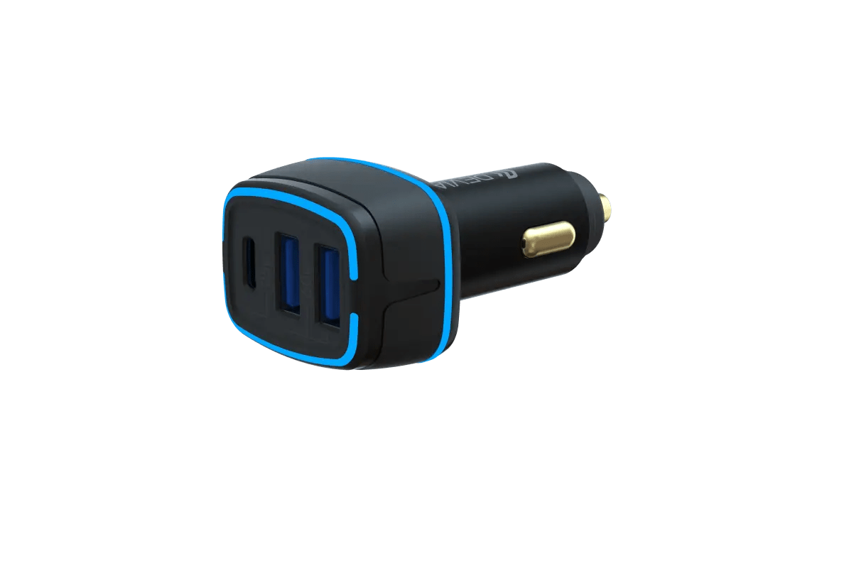 Devia - 85W Power Delivery USB - C & Dual USB Port Car Adapter - Black - Tech Access Unclassified