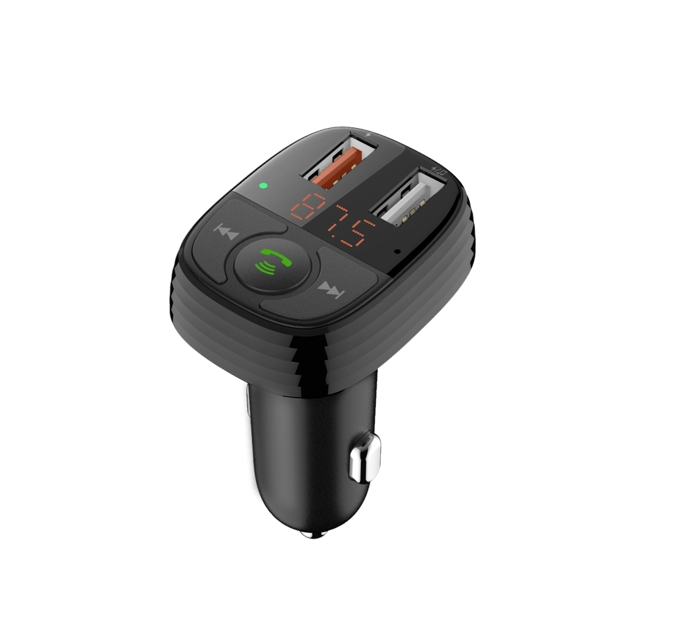 Devia - FM Wireless Bluetooth Transmitter USB Port Car Adapter - Black - Tech Access Unclassified