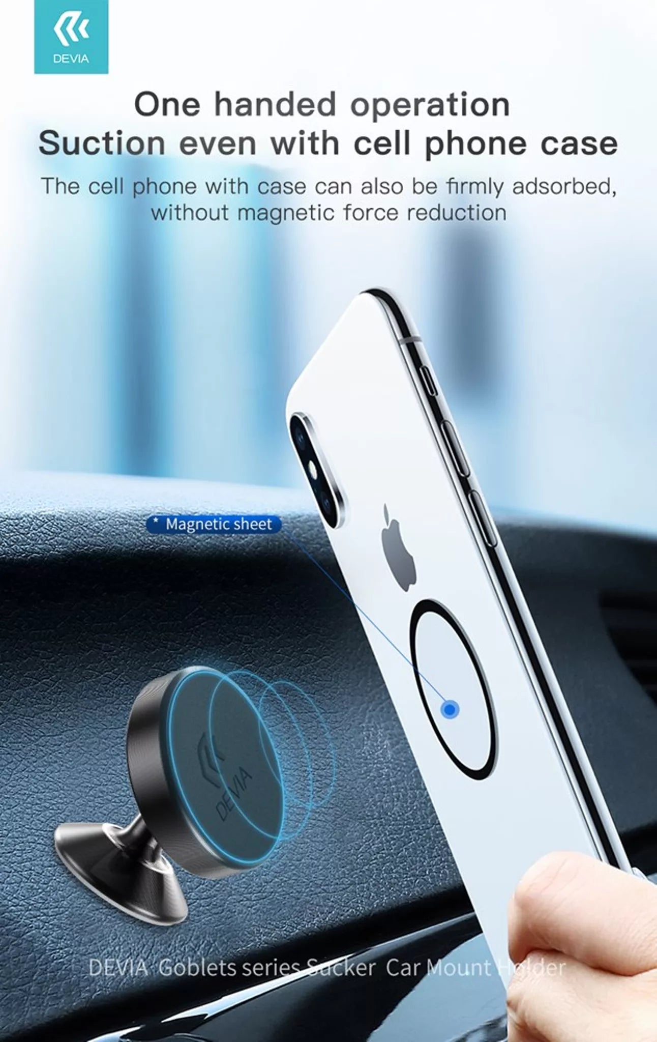 Devia - Magnetic Plate Dashboard Car Holder - Black - Tech Access Unclassified