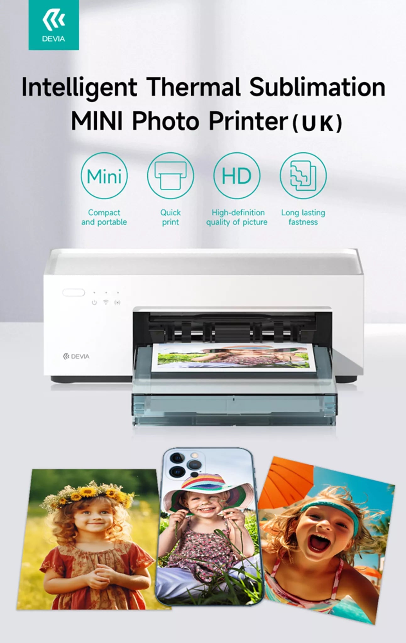 Devia - Pack of 36 Photo Sheets & Replacement Colour Ribbon Pack for Intelligent Mini Thermal Colour Printer - Tech Access Unclassified