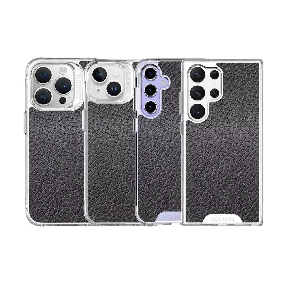 Devia - Pack of 5 Intelligent Mobile Phone Back Skin Protectors - Leather Effect - Black - Tech Access Unclassified