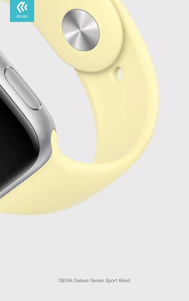 Devia - Silicone Strap for Apple Watch (42mm/44mm/45mm/49mm) - Starlight - Tech Access Devia - Apple Watch Straps