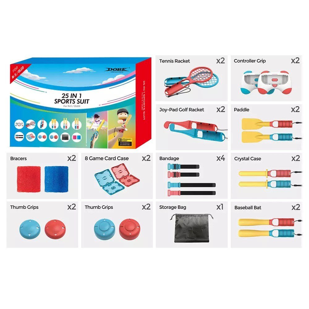Dobe - 25 - in - 1 Sports Starter Kit for Nintendo Switch - Tech Access Unclassified