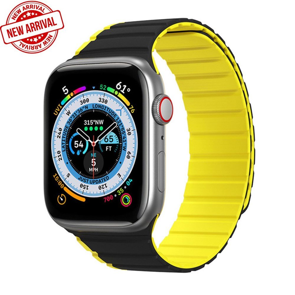 Dux Ducis - LD Series - Apple Watch 1/2/3/4/5/6/7/8/9/SE/SE 2/Ultra/Ultra 2 (42/44/45/49mm) - Black / Yellow - Tech Access Unclassified