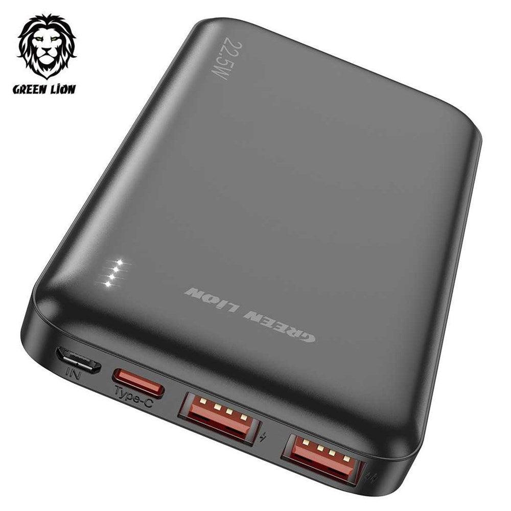 Green Lion PowerPack Fast Charge Power Bank 10,000mAh PD 20W QC3.0 22.5W - Black - Tech Access Unclassified