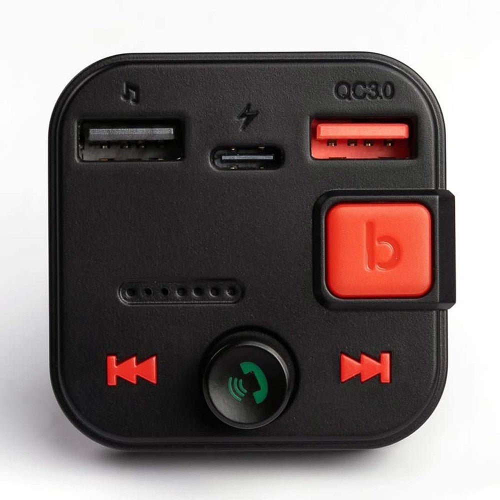 Porodo Blue Wireless FM Transmitter with Dual QC3.0 & Type - C Port - Black - Tech Access Unclassified