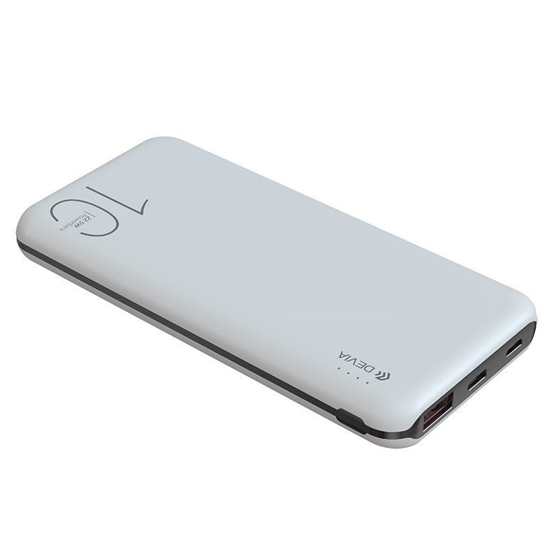 Devia - 10,000mAh 22.5W PD & QC3.0 LED Indicator Powerbank - White - Tech Access Unclassified