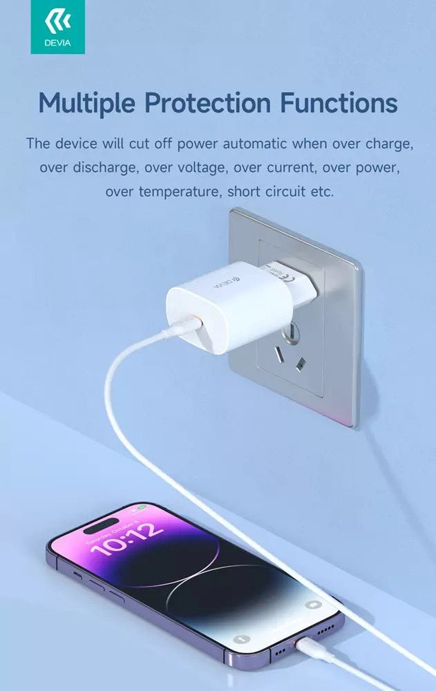 Devia - 1.2m (27w) Type C to Non - MFI Lightning Silicone Cable - Multiple Colour available - Tech Access Unclassified