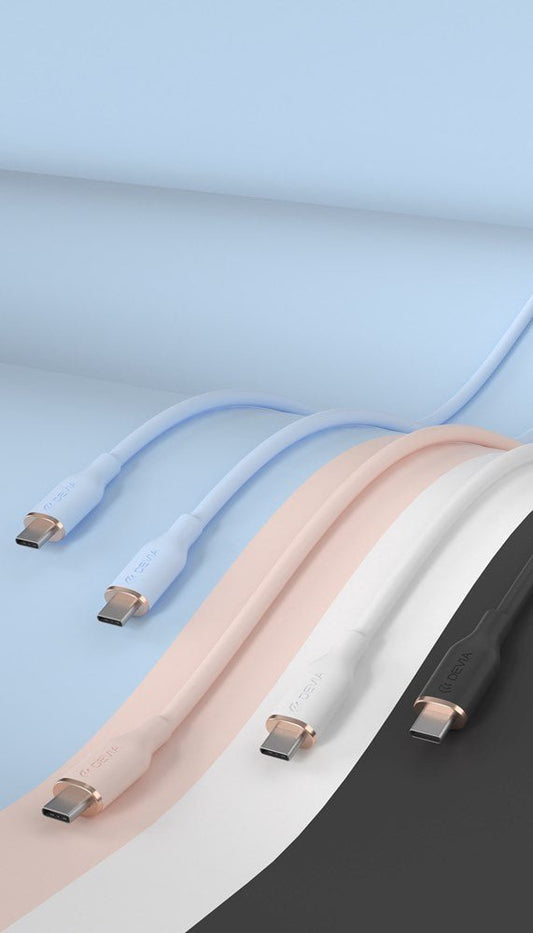 Devia - 1.2m (3A) Type C to Type C Silicone Cable - Blue - Tech Access Unclassified