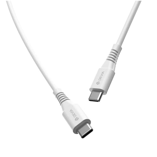 Devia - 1.2m GRS Biodegradable (60W) Power Delivery - USB - C to USB - C Cable - White - Tech Access Unclassified