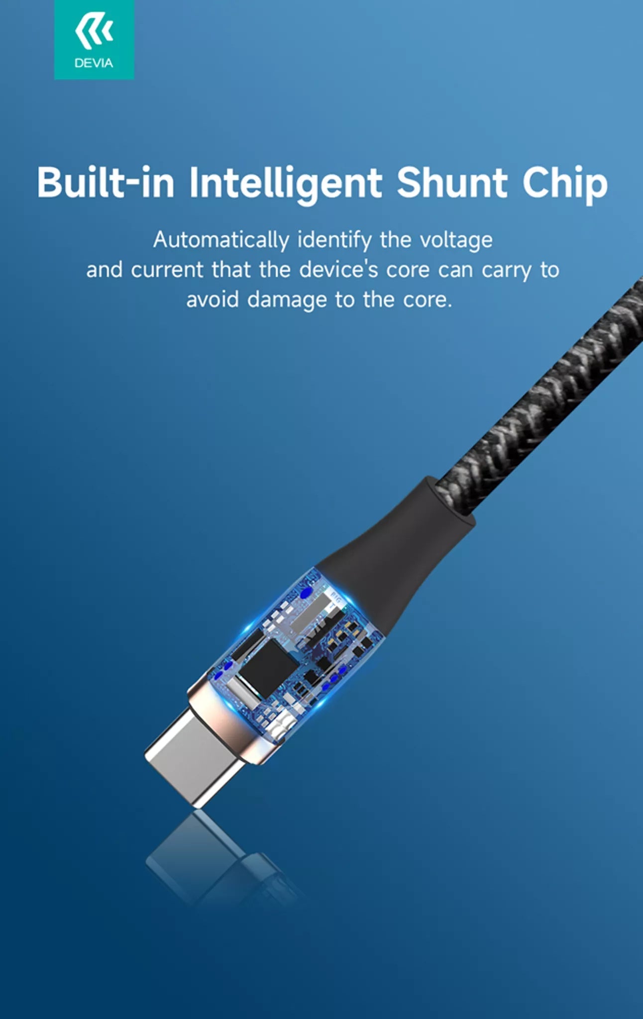 Devia - 1.5m (60W) Power Delivery Woven Gold Plated Type C to Type C Cable - Black - Tech Access Unclassified