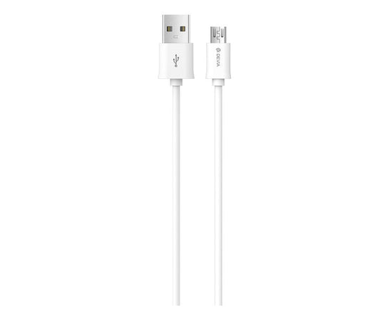 Devia - 1m (2.1A) USB to MicroUSB Cable - White - Tech Access Unclassified