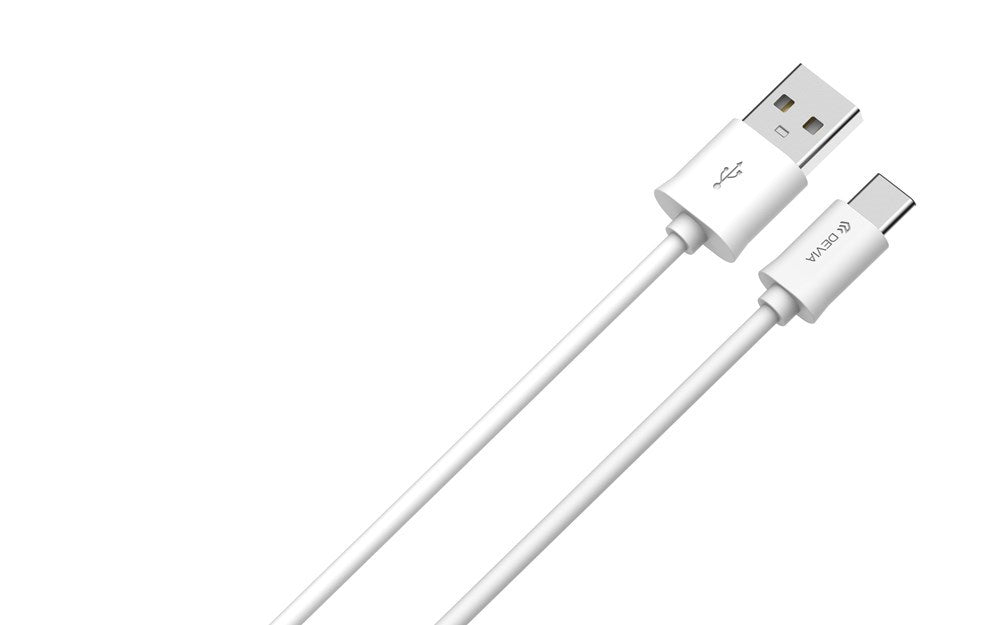 Devia - 1m (2.1A) USB to Type C Cable - White - Tech Access Unclassified