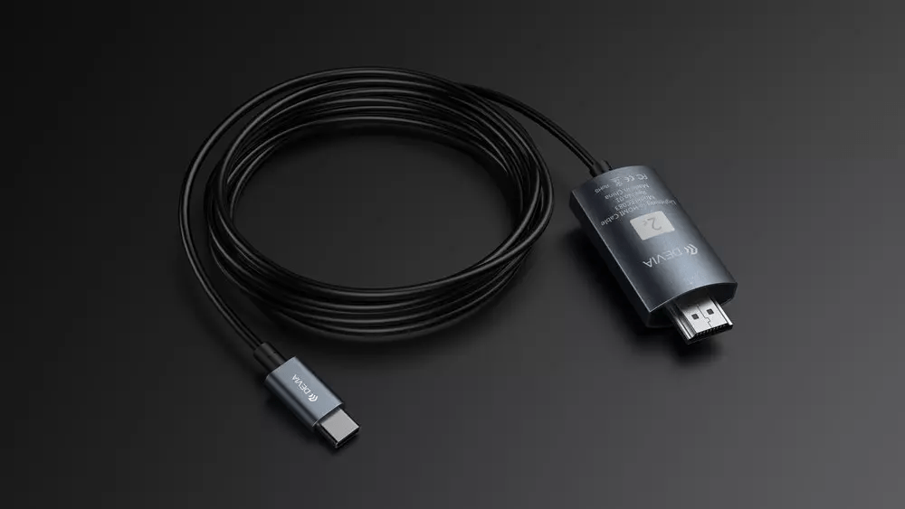Devia - 2m 1080p HDMI to Type C Cable - Black - Tech Access Unclassified