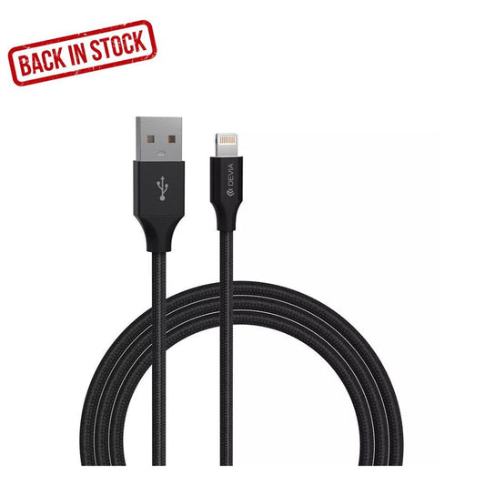 Devia - 2m (2.1A) Mesh Armour USB to Non - MFi Lightning Cable - Black - Tech Access Unclassified