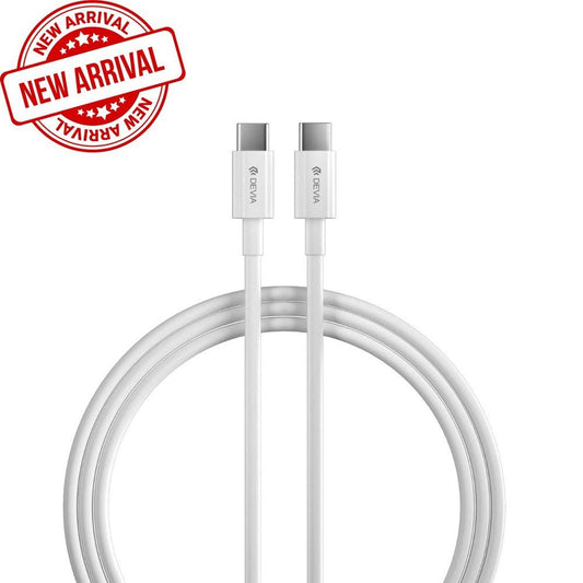 Devia - 2m (60W) Power Delivery - Type C to Type C Cable - White - Tech Access Unclassified