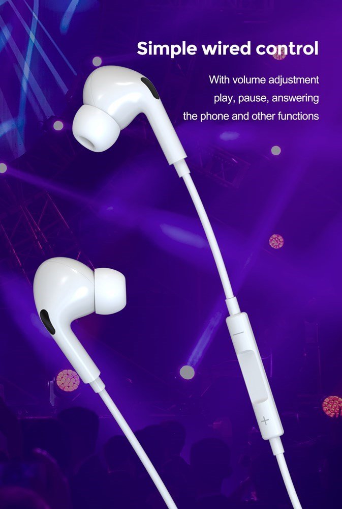 Devia - 3.5mm In Earphones with Microphone & Volume Control - White - Tech Access Unclassified