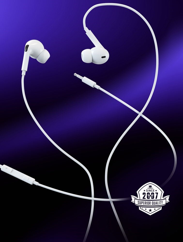 Devia - 3.5mm In Earphones with Microphone & Volume Control - White - Tech Access Unclassified