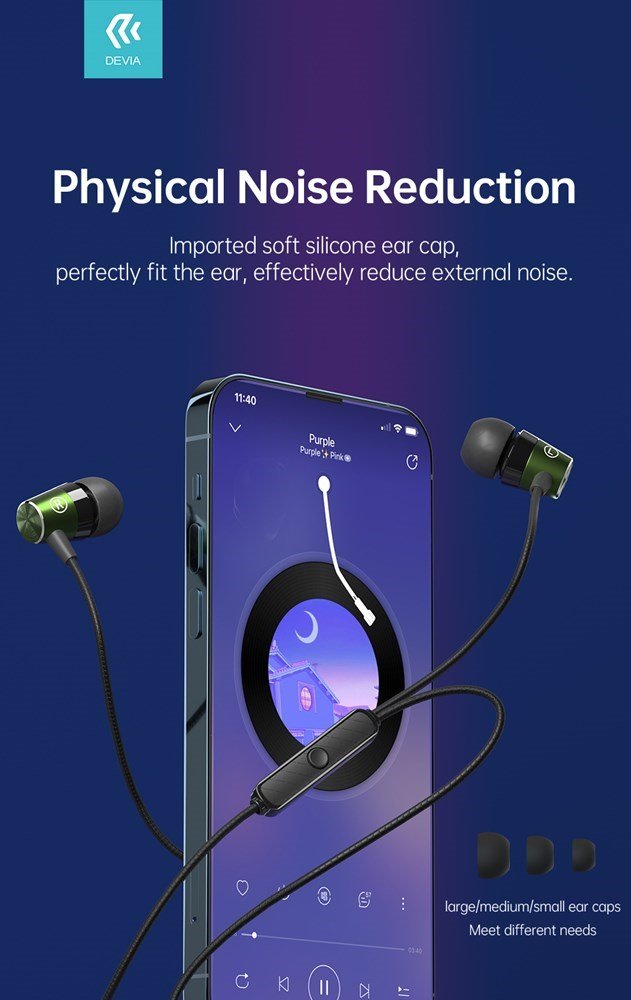 Devia - 3.5mm Kintone Metal Earphones with Microphone & Volume Control - White - Tech Access Unclassified