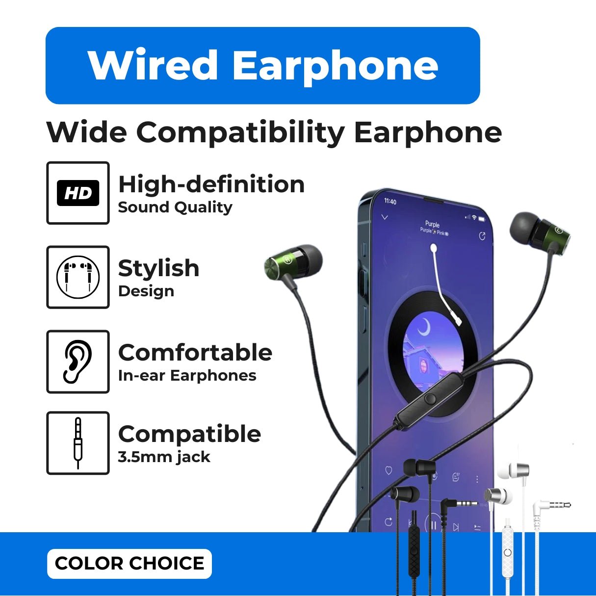 Devia - 3.5mm Kintone Metal Earphones with Microphone & Volume Control - White - Tech Access Unclassified