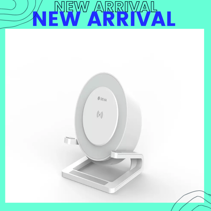 Devia - 5W Desktop Wireless Charging Speaker & Night Lamp - White - Tech Access Bluetooth Speakers