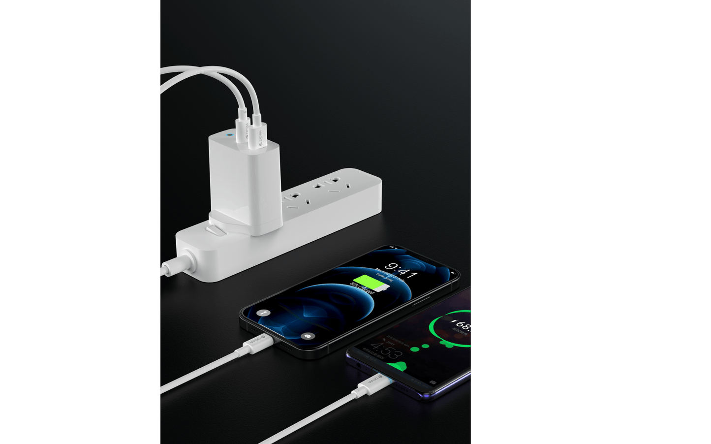 Devia - 65W GaN Type C PD & QC4.0 3 - Pin UK Mini Charging Plug - White - Tech Access Unclassified
