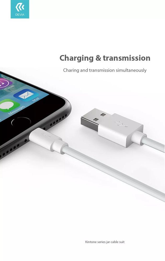 Devia - Bulk Loose - Pack of 30 - 1m (2.1A) USB to Lightning Cable - White - Tech Access Unclassified