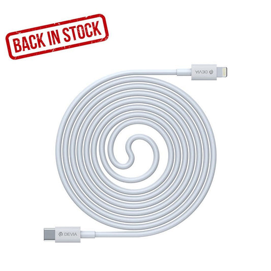 Devia / Comma - 1.5m (27W) Power Delivery - Type C to MFI Lightning Cable - White - Tech Access Unclassified