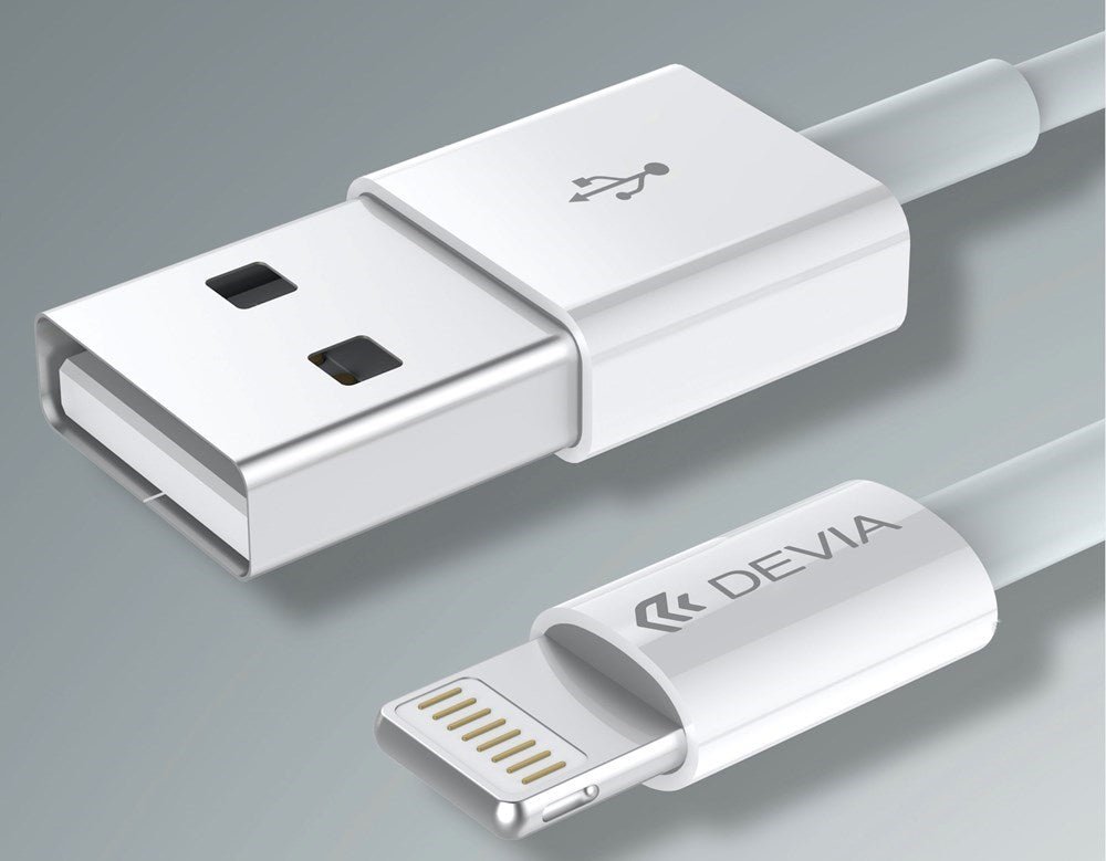 Devia - Comma 1m (2.4A) USB to MFi Lightning Cable - White - Tech Access Unclassified