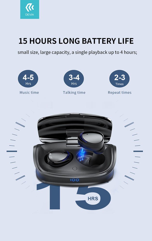 Devia - Joy A9 - Digital Display True Wireless Gaming Earbuds & Powerbank - Black - Tech Access Unclassified