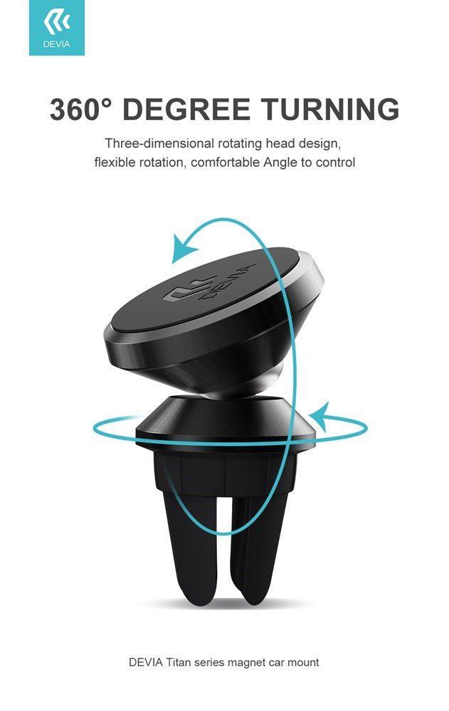 Devia - Magnetic Plate Air Vent Car Holder - Black - Tech Access Unclassified