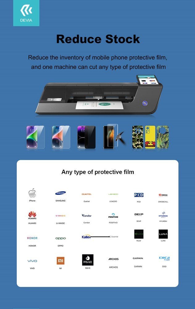 Devia - Mini - Intelligent Screen Protector Plotting Machine With Touch Screen - Black - Tech Access Devia