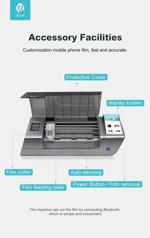 Devia - Mini - Intelligent Screen Protector Plotting Machine With Touch Screen - Black - Tech Access Devia