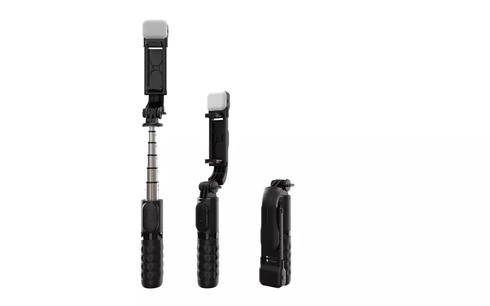 Devia - Multi Function Portable Bluetooth Selfie Stick, Tripod & Light Bar - Black - Tech Access Unclassified