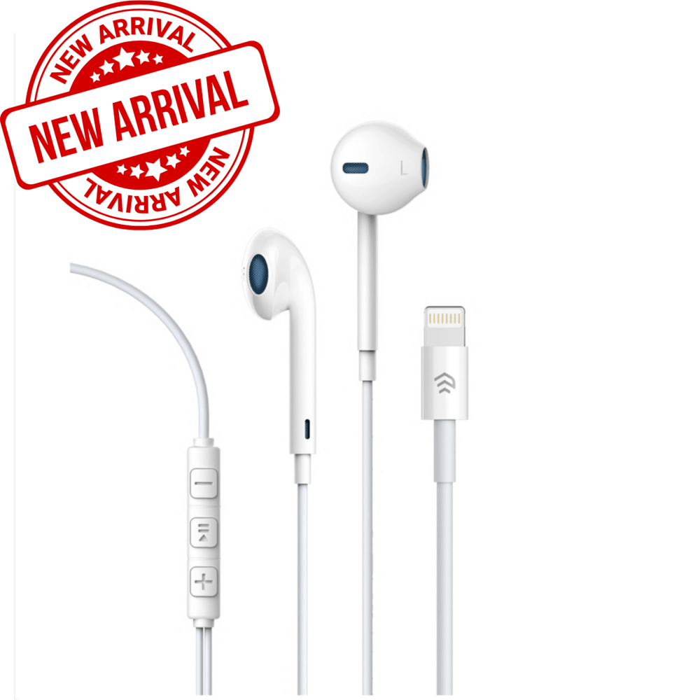 Devia - Non - MFI Lightning Bluetooth Earphones with Microphone & Volume Control - White - Tech Access Unclassified