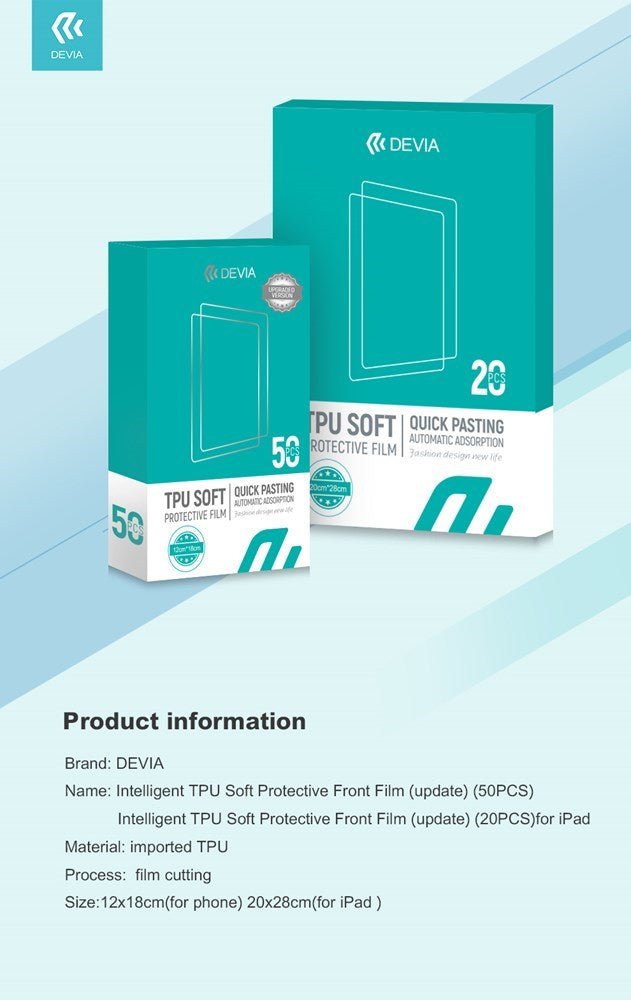 Devia - Pack of 50 SmartShield - Clear - Smartphone - Tech Access Unclassified