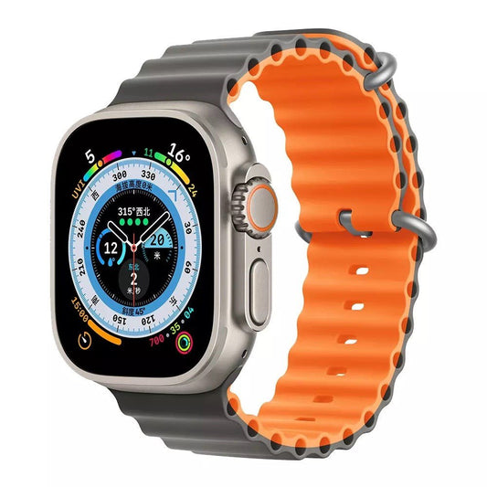 Devia - Sports Strap for Apple Watch (42mm/44mm/45mm/49mm) - Orange Grey - Tech Access Devia - Apple Watch Straps