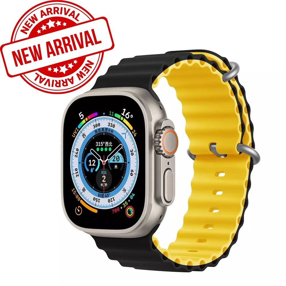 Devia - Sports Strap for Apple Watch (42mm/44mm/45mm/49mm) - Yellow Black - Tech Access Devia - Apple Watch Straps