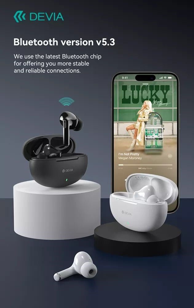 Devia - TWS - K2 - True Wireless Earbuds & Charging Case - White - Tech Access Unclassified