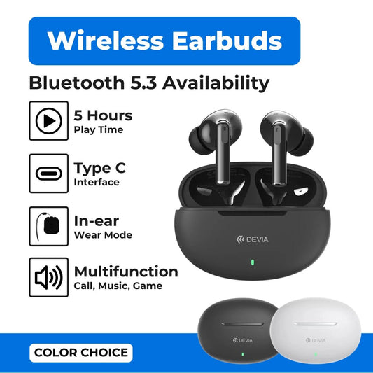 Devia - TWS - K2 - True Wireless Earbuds & Charging Case - White - Tech Access Unclassified