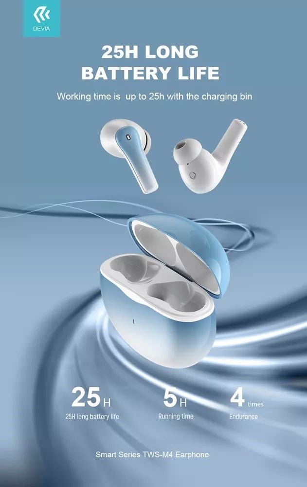 Devia - TWS - M4 - True Wireless Earbuds & Powerbank - Gradient Blue - Tech Access Unclassified
